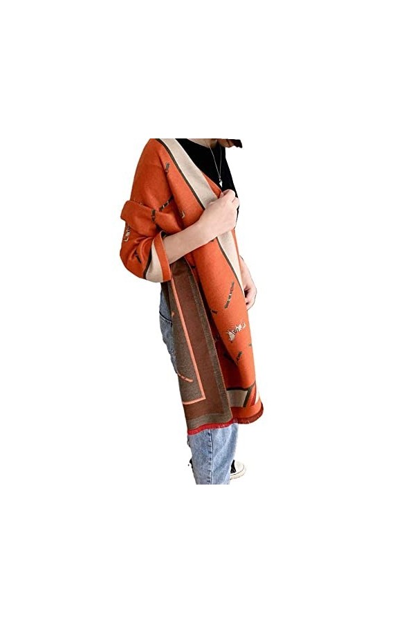 WSPDSD Automne/hiver Imitation cachemire écharpe mode motif châle femmes épais imprimé Patch châle chaud bavoir cou