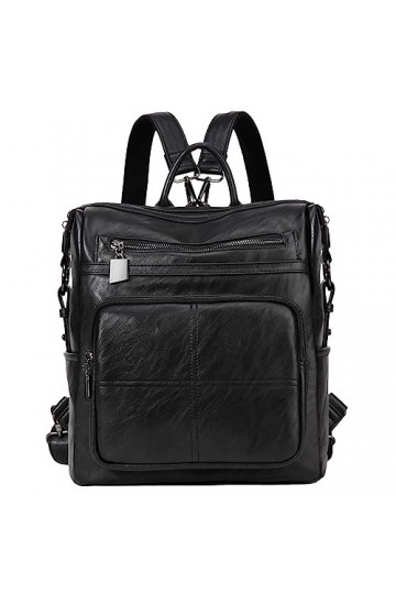 VASCHY Sac a Dos Femme, Similicuir Sac a Main Dos Femme Élégante Sac a Dos Dame Pratique Sacs à Bandoulière pour Travail Voya