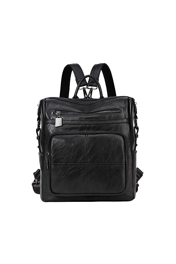 VASCHY Sac a Dos Femme, Similicuir Sac a Main Dos Femme Élégante Sac a Dos Dame Pratique Sacs à Bandoulière pour Travail Voya