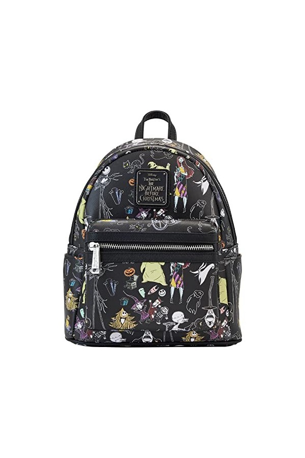 Loungefly x Nightmare Before Christmas Womens Allover-Print Character Mini Backpack