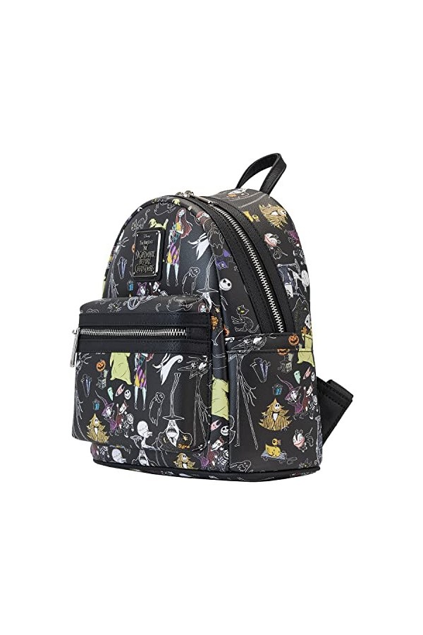 Loungefly x Nightmare Before Christmas Womens Allover-Print Character Mini Backpack