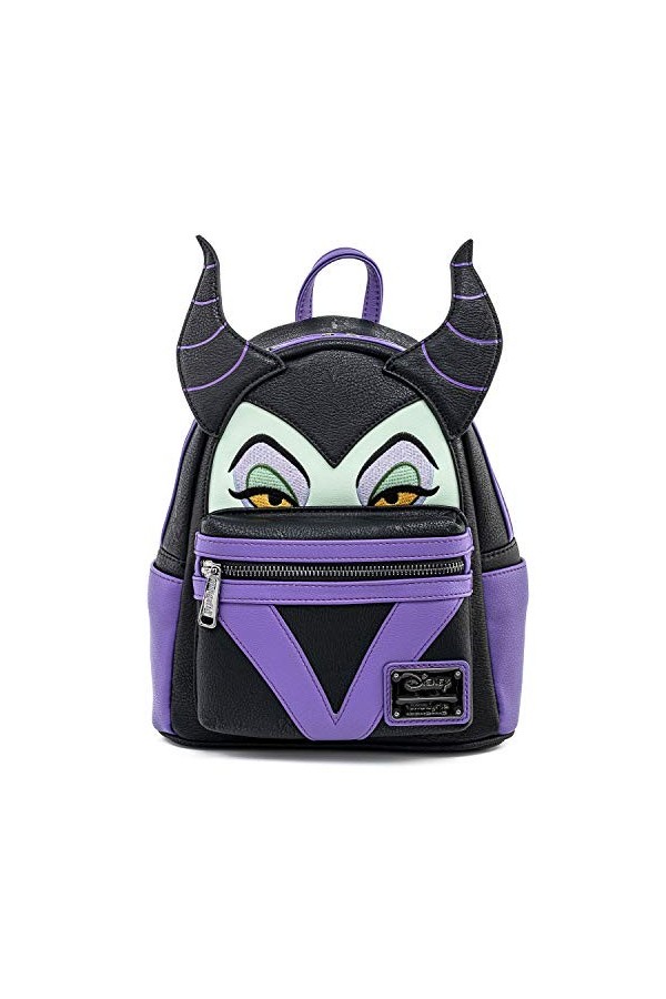 Loungefly Maleficent Face Mini sac à dos en cuir
