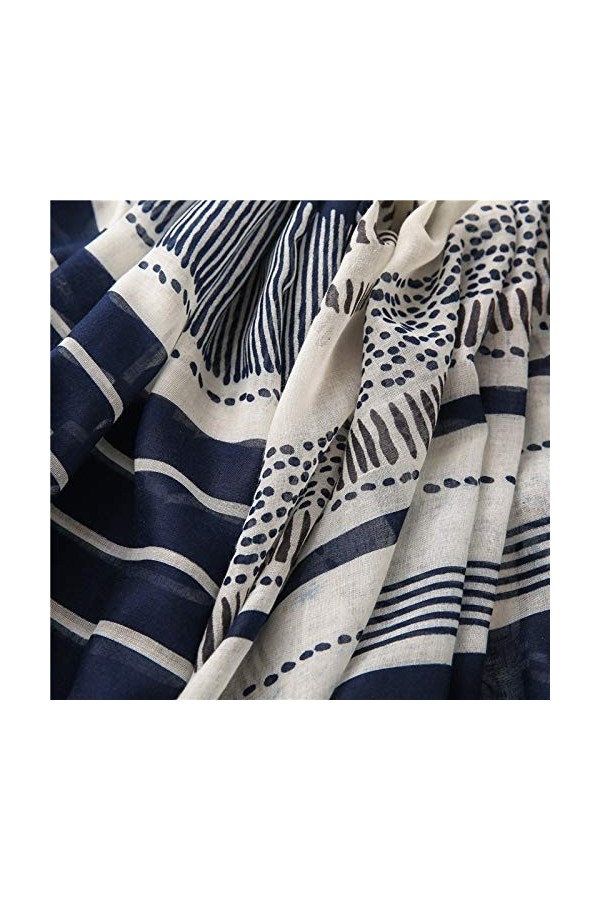 Femmes Mode rayé Ligne Patchwork Viscose châle écharpe Dame Imprimer Doux Pashmina étole Wrap Bandana
