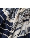 Femmes Mode rayé Ligne Patchwork Viscose châle écharpe Dame Imprimer Doux Pashmina étole Wrap Bandana