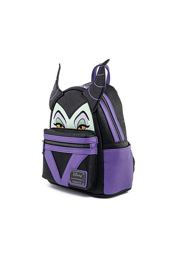 Loungefly Maleficent Face Mini sac à dos en cuir