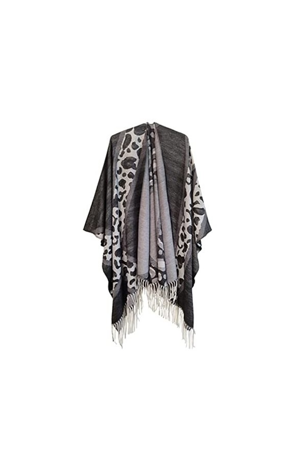 Echarpe TricotéE Douce Femme Mode Cachemire Femmes Léopard Imprimer Tassel Split Foulard Hiver Hiver Chapeau Chaleur dhiver 