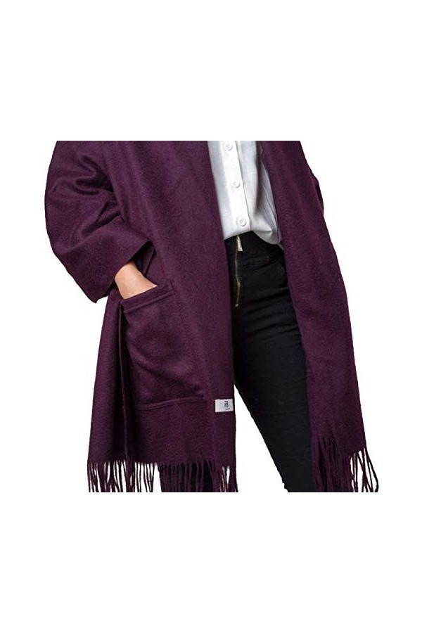 KSQP Écharpe dhiver chaude cachemire Châle de pashmina enveloppé pour homme et femme Couverture en laine épaisse et douce Éc