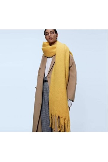 Foulard Femme Cheveux Echarpe Soie Écharpes Femmes Couleur Unie Écharpes Femmes Écharpes Wrap Épais Doux Gland Châles Longs C