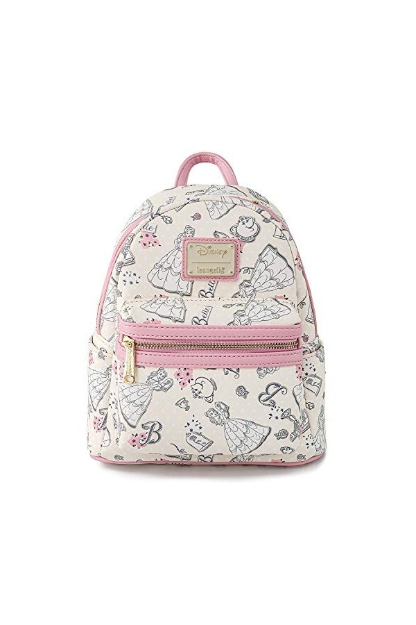 Loungefly Disney Beauty and the Beast Belle All Over Print Womens Double Strap Shoulder Bag Purse