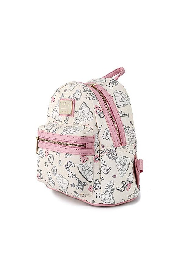 Loungefly Disney Beauty and the Beast Belle All Over Print Womens Double Strap Shoulder Bag Purse