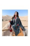 Écharpe à La Mode dhiver Chaud Couverture Décharpes De Poncho De Femmes Châles De Gland avec Poche,Grey5-150X130cm