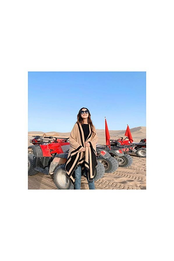 Couvertures à La Mode écharpe avec Poche Couverture Chaude De Foulards De Poncho dhiver pour Femmes Châles De Gland,Yellow9-