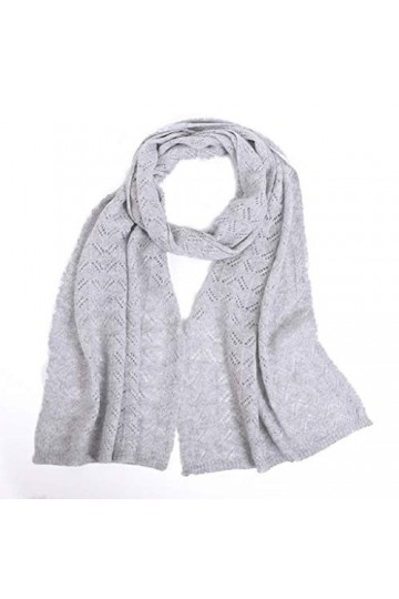 Foulard de Soie Femme, Écharpe femme fraîche petite écharpe en laine tricotée creuse printemps et hiver automne femmes longue