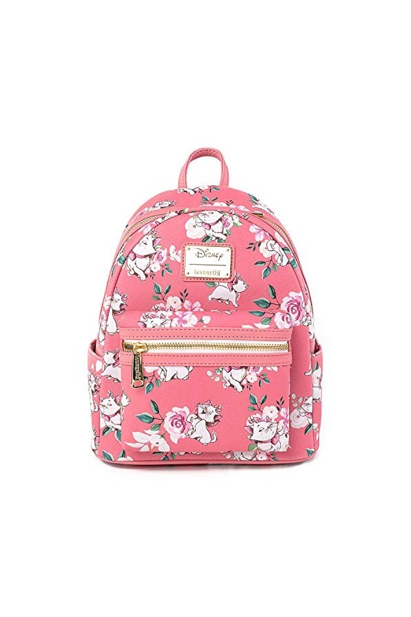 Loungefly Disney The Aristocats Marie Pink Floral Allover-Print Mini Fashion Handbag Backpack WDBK1287