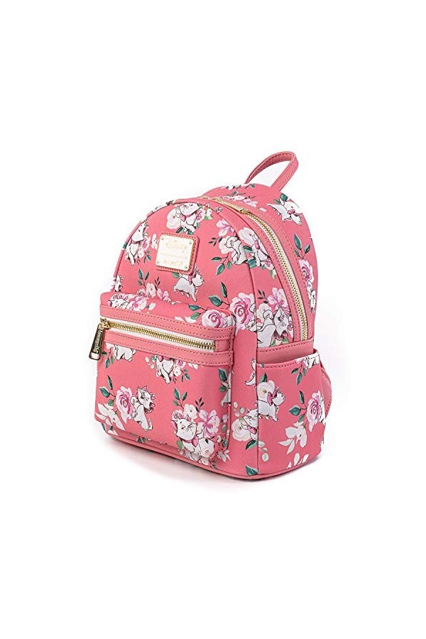 Loungefly Disney The Aristocats Marie Pink Floral Allover-Print Mini Fashion Handbag Backpack WDBK1287