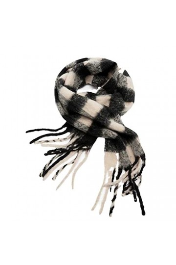 WSPDSD Écharpe classique en damier noir et blanc Z maison plaid doux écharpe fine femme chaud double usage long cou écharpe c