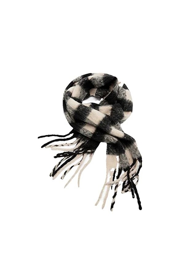 WSPDSD Écharpe classique en damier noir et blanc Z maison plaid doux écharpe fine femme chaud double usage long cou écharpe c