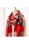 Hdhdeueh Châle en cachemire pour femme - Foulard fin chic doux décontracté pashmina - Cadeau de Noël de luxe, rose rouge, tai