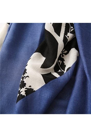 MIHOTA Châle ÉcharpeFloral Viscose Châle Écharpe Lady Print Pashmina Stole Wrap Hijabs Color : A, Size : 180cm*90cm 