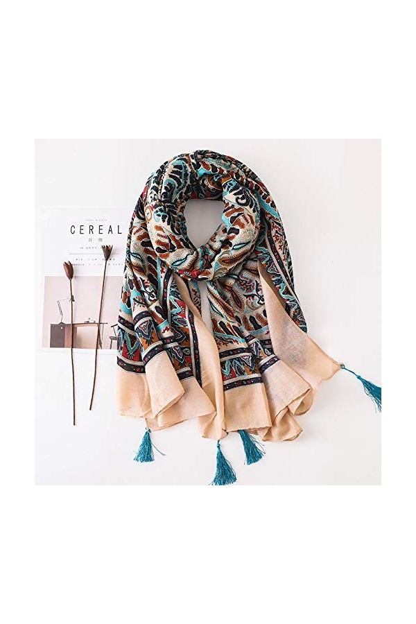 Dames Mode Plaine Gland Viscose châle écharpe Automne Hiver Imprimer Chaud épais Pashmina étole Hijab