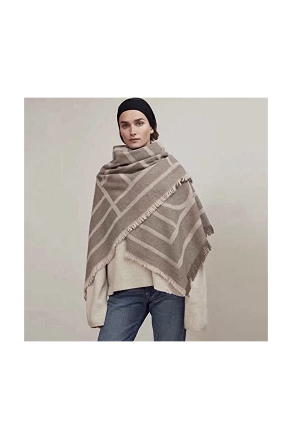 Foulard Femme Cheveux Echarpe Soie Écharpe Carrée À Rayures Géométriques Écharpe De Couverture pour Femmes Écharpe Chaude Épa