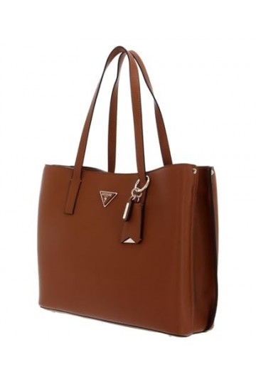 GUESS Meridian Girlfriend Tote Cognac