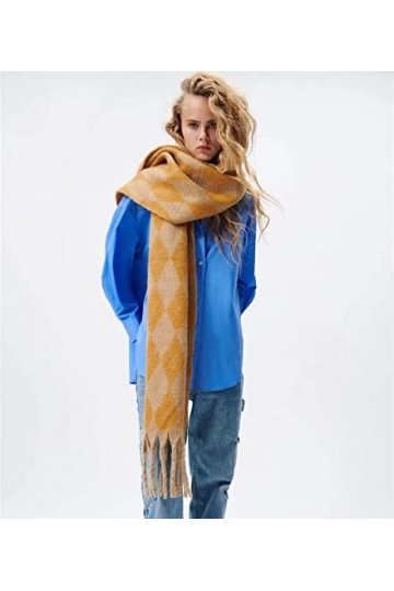 Foulard Femme Cheveux Echarpe Soie Écharpe Femme Polyester Écharpe Thermique Wrap Épais Doux Châle Long Châle