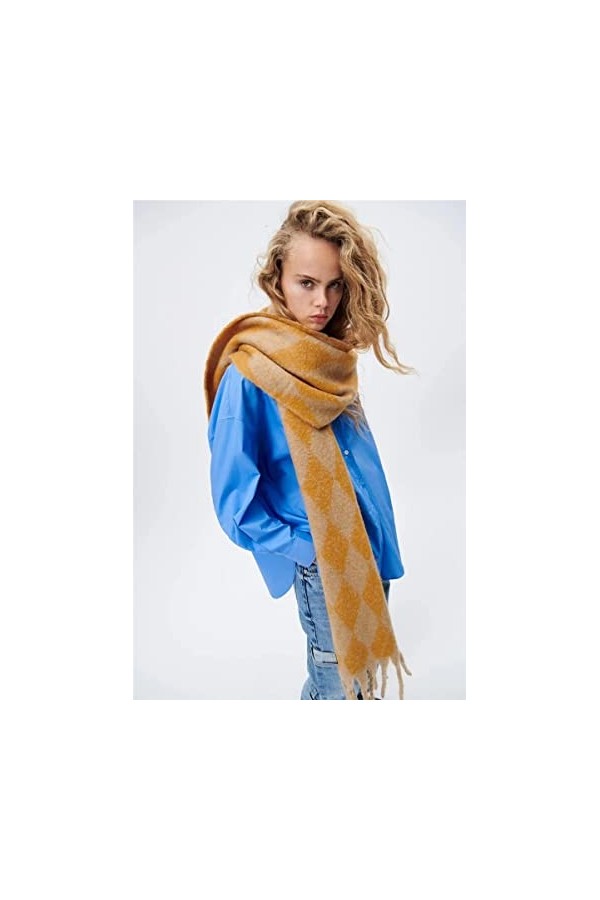 Foulard Femme Cheveux Echarpe Soie Écharpe Femme Polyester Écharpe Thermique Wrap Épais Doux Châle Long Châle