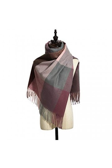 Foulard Femme Cheveux Echarpe Soie Dames Long Doux Classique Motif Mode Wrap Femmes Chaud Colorblock Plaid Châle Écharpe Dark