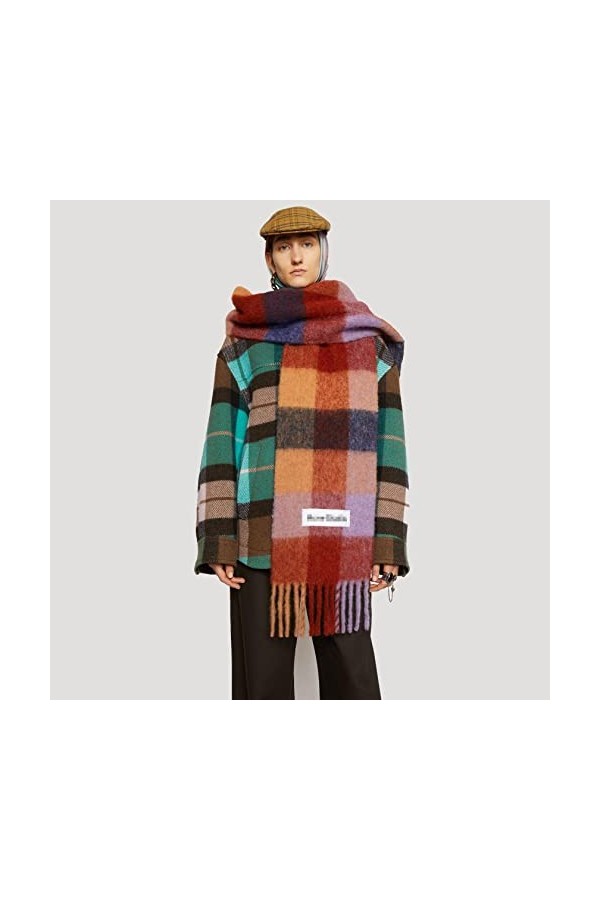 Foulard Femme Cheveux Echarpe Soie Écharpe Unisexe Designer Blanket Scarf Womens Colorful Plaid 9