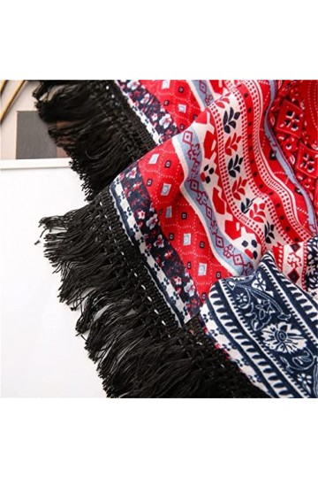 MIHOTA Châle Écharpe Été Automne Africain Ethnique Floral Viscose Châle Écharpe Femmes Imprimer Hijab Chaud et Wraps Color :