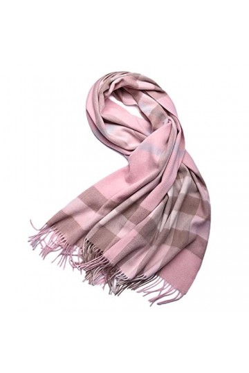 HQSB Foulard dhiver doux réversible en cachemire pour femme - Grand châle doux et épais - Cadeau couleur : rose 