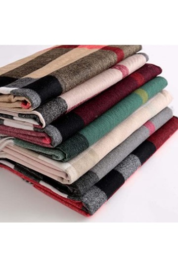 HQSB Foulard dhiver doux réversible en cachemire pour femme - Grand châle doux et épais - Cadeau couleur : rose 