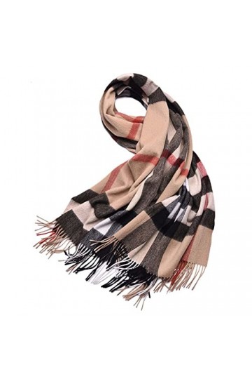 HQSB Foulard dhiver doux réversible en cachemire pour femme - Grand châle doux et épais - Cadeau couleur : chamel 