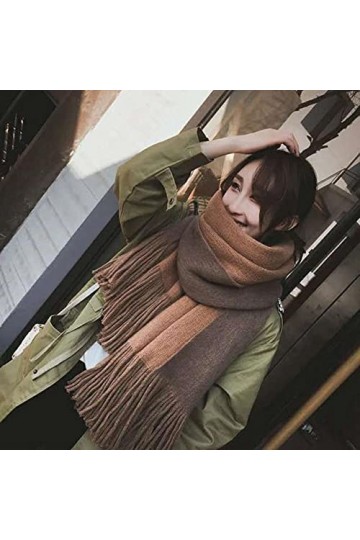 Écharpe châle de climatisation Double Face Bicolore pour Hommes et Femmes avec écharpe de Couleur Unie multifonctionnelle épa