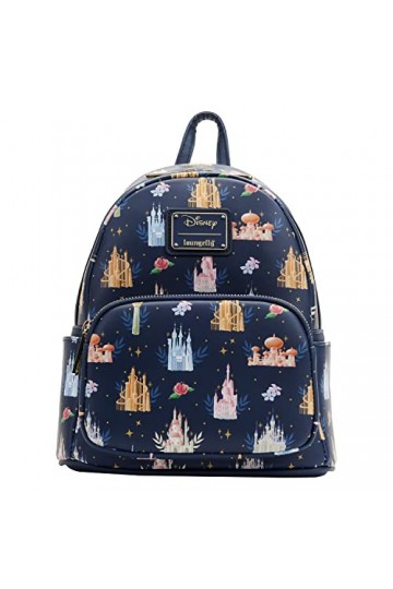 Loungefly Disney Princesses Castles Sac à main à double sangle pour femme Multicolore Taille unique, Multi, taille unique
