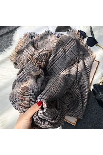 SISWIM Écharpe Chale Femme Écharpe à Carreaux Classique Femmes Automne et Hiver écharpe en Laine Chaude épaissie Mode châle P