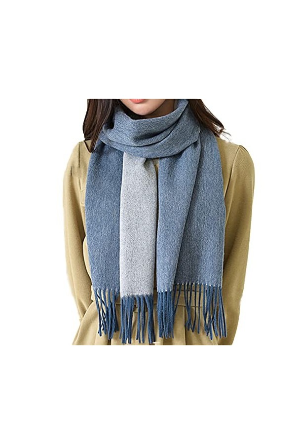 Écharpe en Soie, Écharpe Femmes Écharpe Douce Écharpes en Cachemire&nbsp;，Femmes Laine Chaude Spinning Tassel Long Châle Applicabl