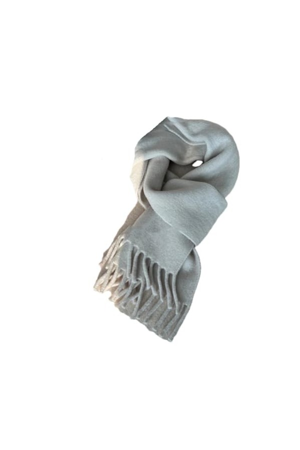 Hdhdeueh Écharpe classique en laine mélangée épaisse de couleur unie pour femme, Rouge, taille unique