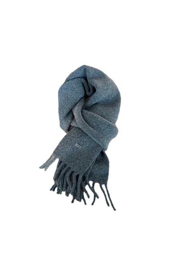 Hdhdeueh Écharpe classique en laine mélangée épaisse de couleur unie pour femme, Rouge, taille unique