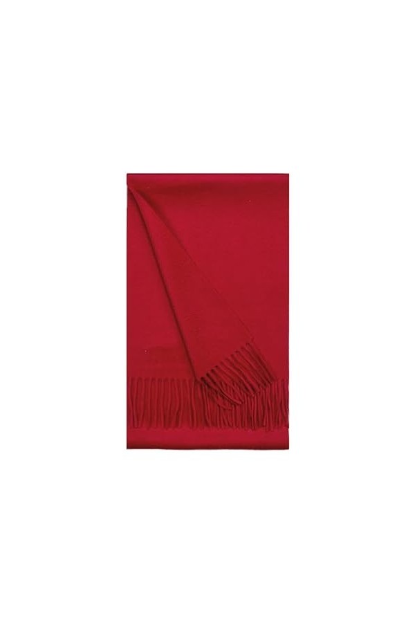 SEECOSY Écharpe pashmina 100 % pur cachemire - Écharpe classique chaude et douce, cadeau pour homme et femme, Rouge 69 x 10 