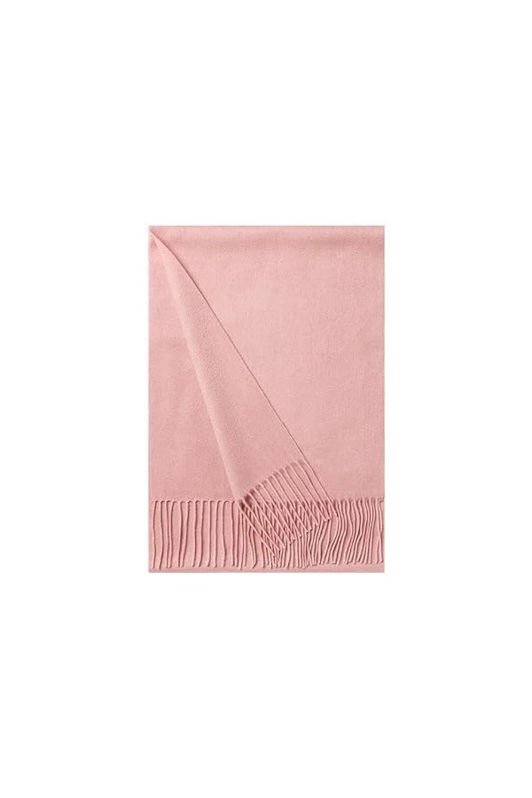 SEECOSY Écharpe pashmina 100 % pur cachemire - Écharpe classique chaude et douce, cadeau pour homme et femme, Rouge 69 x 10 