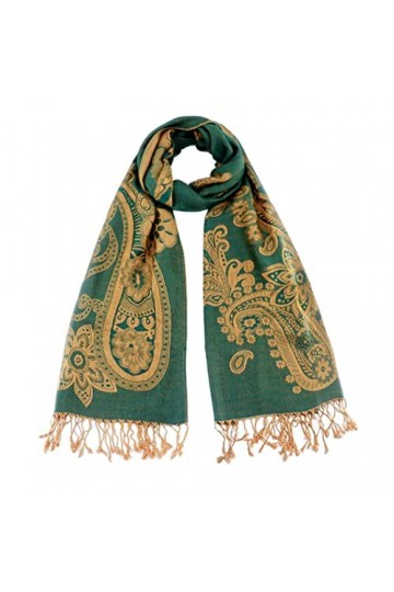 Ciormis Écharpes et châle cachemire doux et léger pour robes de soirée de mariage, J Paisley vert foncé