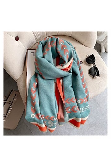 ZZLLFF Écharpe en Cachemire dhiver Femmes Tassels Pashmina Chaud Nouveau Couverture épais Chantiers Chands Étale Print Fashi