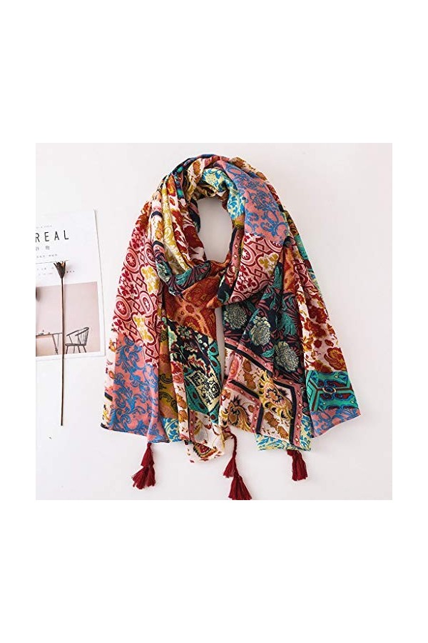 Dames Mode Plaine Gland Viscose châle écharpe Automne Hiver Imprimer Chaud épais Pashmina étole Hijab