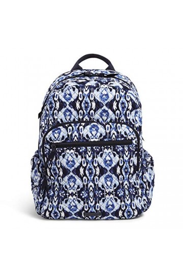 Vera Bradley Petit sac à dos en coton pour femme, Island Tile Blue - Coton recyclé, Taille unique