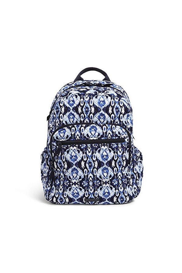 Vera Bradley Petit sac à dos en coton pour femme, Island Tile Blue - Coton recyclé, Taille unique