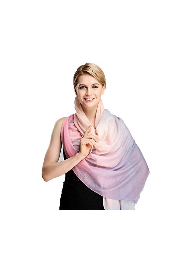Snhpk 100% Cachemire Écharpe Wraps Pashmina Châle Changeant De Couleur Doux Hiver Chaud Écharpes Polyvalentes Grandes Envelop