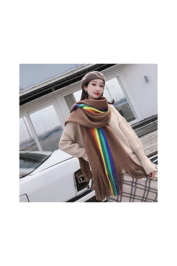 ZZLLFF 45 * 20 0CM Femme Femme Automne Hiver Plaid Echarpe Cachemire tricoté Couverture Couverture Chaude Chapeaux Soft Soft 