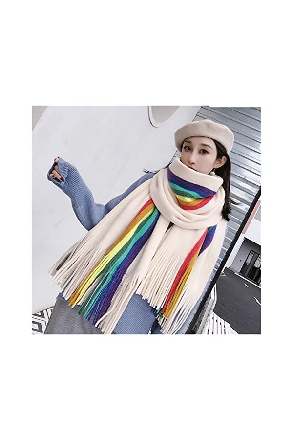 ZZLLFF 45 * 20 0CM Femme Femme Automne Hiver Plaid Echarpe Cachemire tricoté Couverture Couverture Chaude Chapeaux Soft Soft 